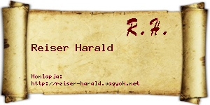 Reiser Harald névjegykártya